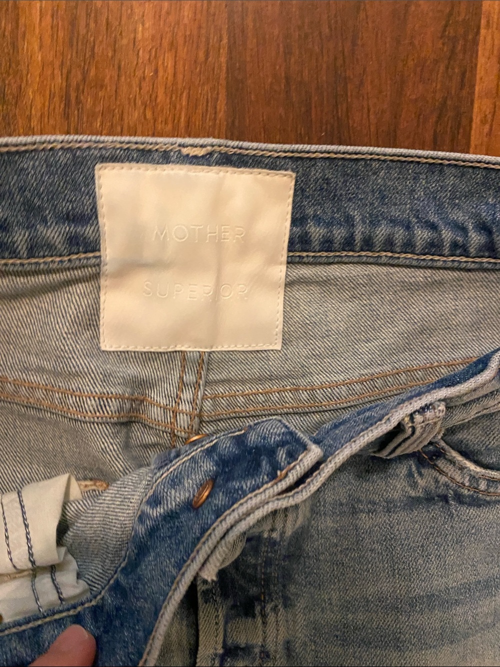 MOTHER Light Blue Washed Denim Jeans - Picture 3 of 8